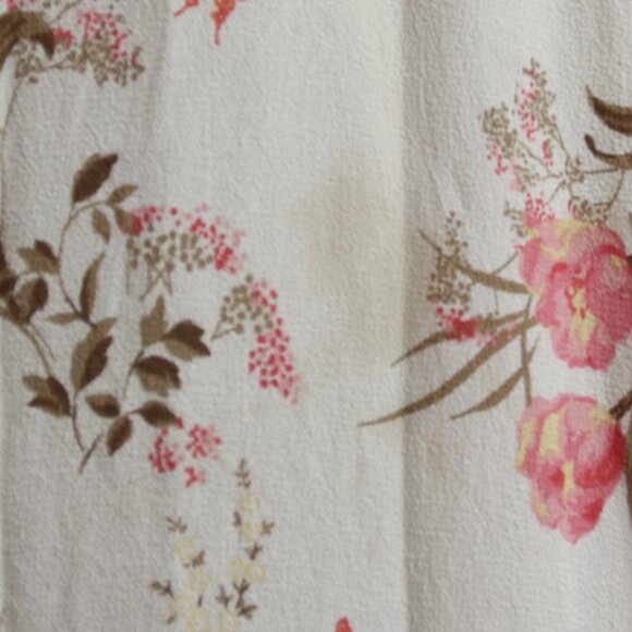 Reformation Leila Ivory Pink Floral Print Inka Midi Dress Smocked Slit Crepe XL - Picture 14 of 16